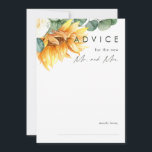 Bold Country Sunflower | Wedding Advice Card<br><div class="desc">This bold country sunflower | wedding advice card is perfect for your simple classic boho summer backyard barn wedding. Design features a bouquet of vintage watercolor yellow gold and rustic orange sunflowers, elegant modern sage green eucalyptus greenery, and a white ivory rose. The design is ideal for a casual outdoor...</div>