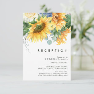 Bold Country Sunflower Wedding Reception Card