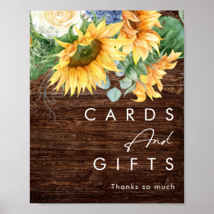 Bold Country Sunflower   Wood Cards and Gifts Poster