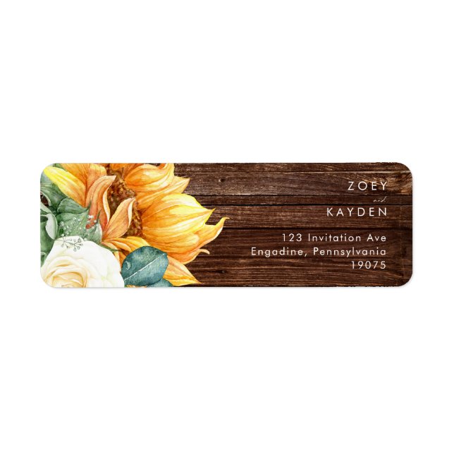 Bold Country Sunflower| Wood Return Address (Front)