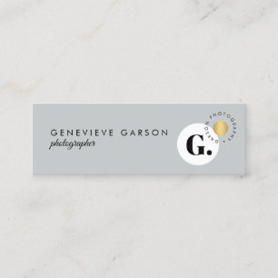 Bold Creative Monogram Logo Grey Social Media Mini Business Card