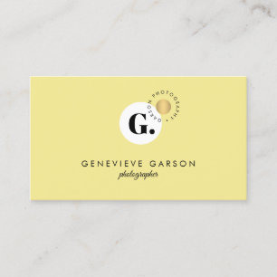 Bold Creative Monogram Logo Yellow Social Media Business Card