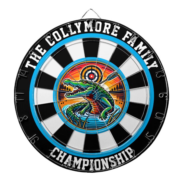 Bold Crocodile Lake Target Art Dartboard (Front)
