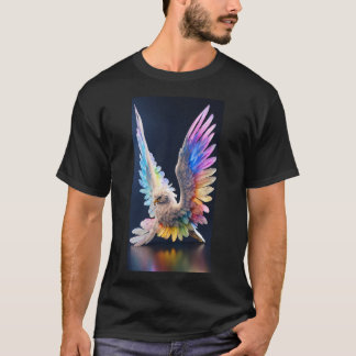 Bold Crystal Eagle Emblem T-Shirt: Embrace Fearles T-Shirt