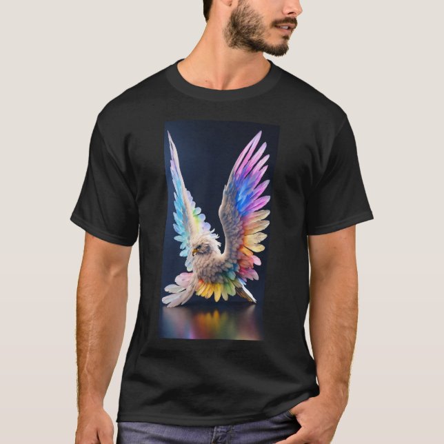 Bold Crystal Eagle Emblem T-Shirt: Embrace Fearles T-Shirt (Front)