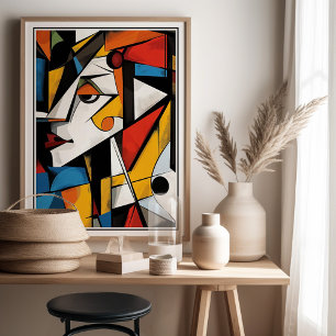 Bold Cubist Style Abstract  Poster