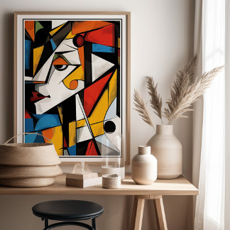 Bold Cubist Style Abstract Poster