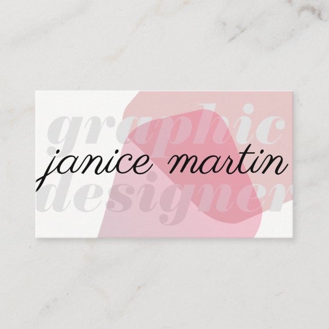Bold & Cursive Abstract Graphics Business Card (Front)