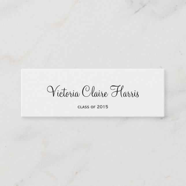 Bold cursive graduation insert class of name card (Front)