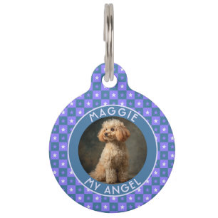 Bold Custom Cat Owner Gift Square Motif Pet Tag