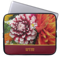 Bold Custom Dahlia Laptop Sleeve with Initials