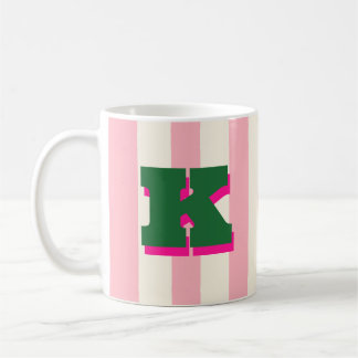 Bold Custom Initial, Personalized Striped Coffee Mug