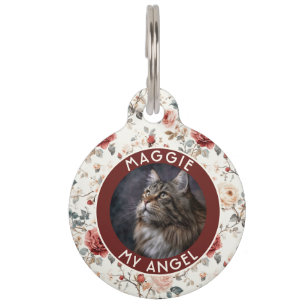 Bold Custom Pet Owner Gift Idea Rose Pattern Tag