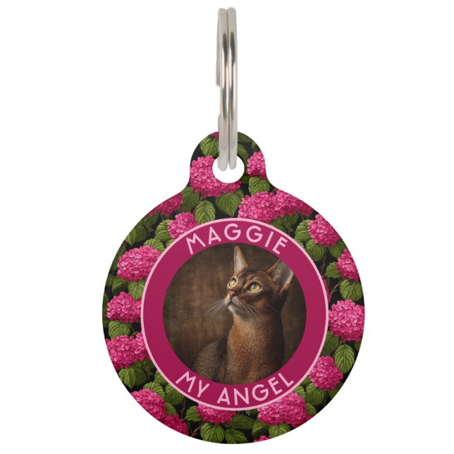 Bold Custom Pet Themed Gift Hydrangeas Pattern Tag (Front)