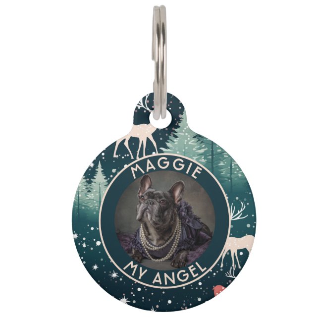 Bold Custom Puppy Gift Xmas Print  Pet Tag (Front)
