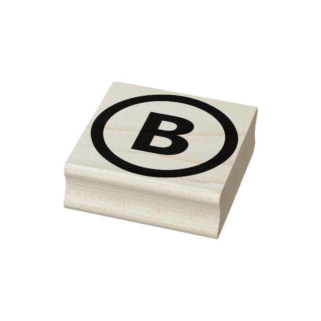 Bold Customizable Letter with Circle Frame Border Rubber Stamp (Stamp)