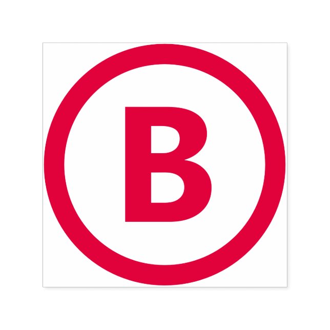 Bold Customizable Letter with Circle Frame Border Self-inking Stamp (Design)