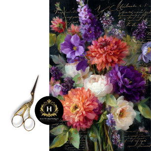 Bold Dahlia Mixed Bouquet Decoupage Tissue Paper