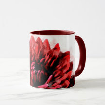 Bold Dahlia Watercolor Crimson