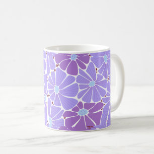 Bold daisy digital pattern - purple coffee mug