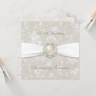 Bold Damask 30th Wedding Anniversary Square Invite