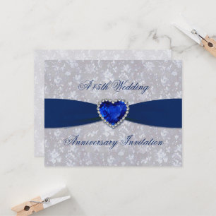 Bold Damask 45th Anniversary 4.25x5.5 Invitation