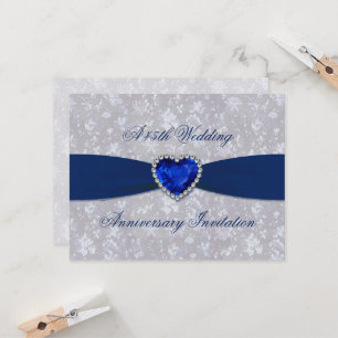 Bold Damask 45th Anniversary 4.25x5.5 Invitation