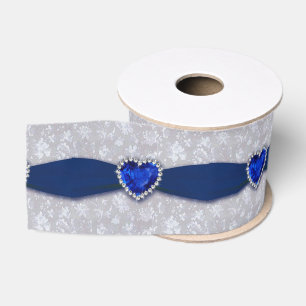 Bold Damask 45th Wedding Anniversary Ribbon Grosgrain Ribbon