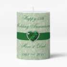 Bold Damask 55th Anniversary 3x4 Pillar Candle