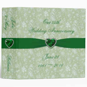 Bold Damask 55th Mariage Anniversary 2" Classeur