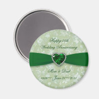Bold Damask 55th Wedding Anniversary Magnet