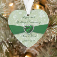Bold Damask 55th Wedding Anniversary Ornament