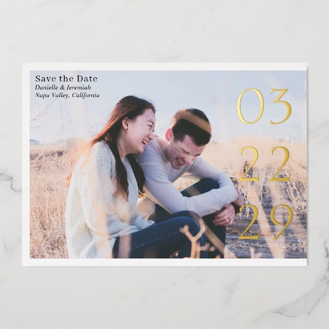 Bold Date Elegant Modern Wedding Save the Date (Front)