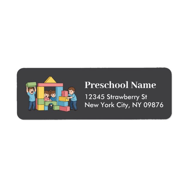 Bold Daycare Return Address Label  (Front)