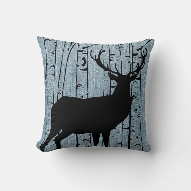 Bold Deer Stag on jean pillow (Front)