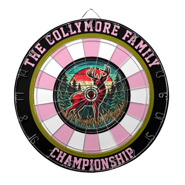 Bold Deer Target Forest Decor Dartboard (Front)