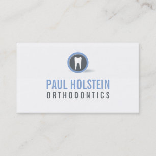 BOLD DENTIST BUSINESS CARD :: modern tooth logo 3