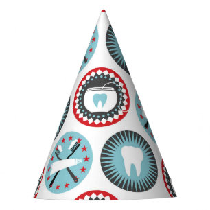Bold Dentistry Pattern - Dentist Dental Hygienist Party Hat