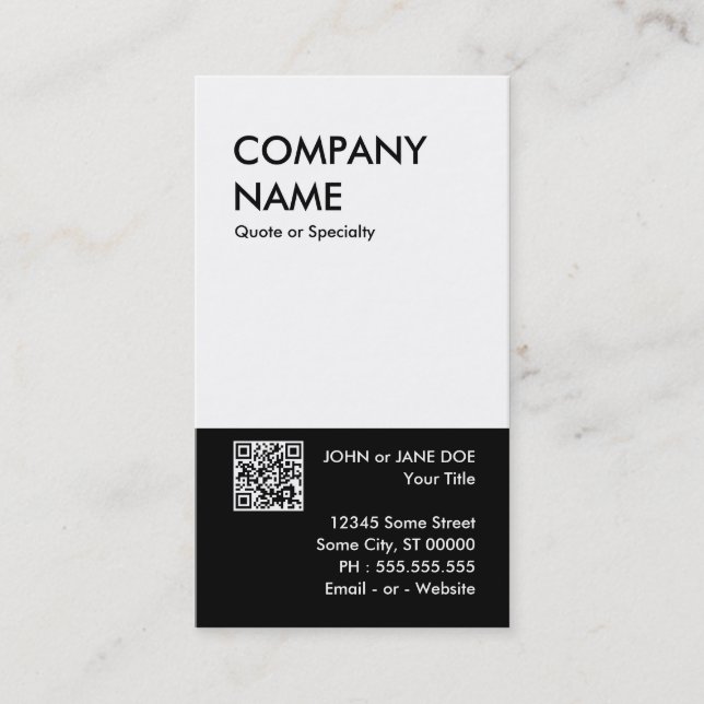 bold design your own QR code Business Card (Front)