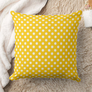 Bold Diagonal Polka Dot Pattern Throw Pillow
