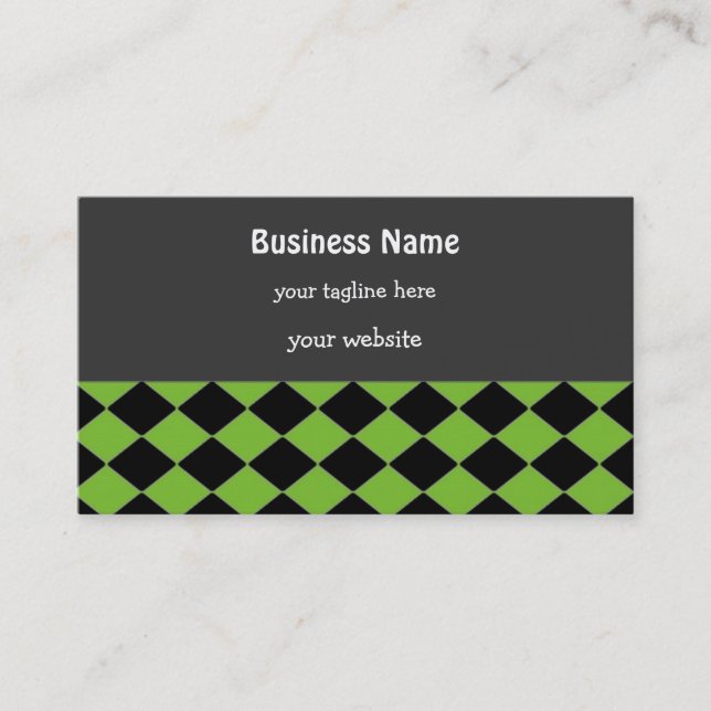 Bold Diamond Pattern Business Card (Front)