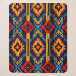 Bold Diamond Southwestern Pattern Sherpa Blanket
