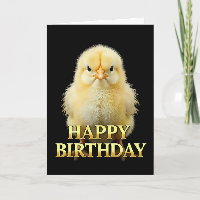 BOLD DISTINCT CLOSEUP CHICK BIRTHDAY CARD (Front)
