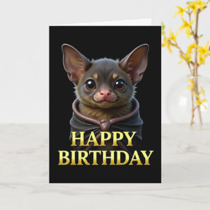 BOLD DISTINCT CLOSEUP CUTE BAT BIRTHDAY CARD