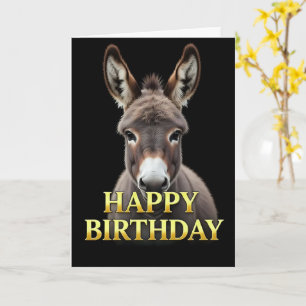 BOLD DISTINCT CLOSEUP DONKEY BIRTHDAY CARD