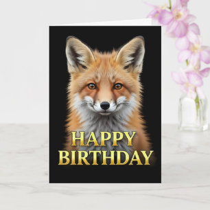 BOLD DISTINCT CLOSEUP FOX BIRTHDAY CARD