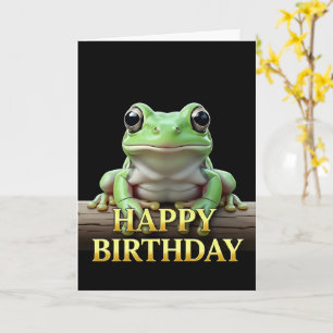 BOLD DISTINCT CLOSEUP FROG BIRTHDAY CARD