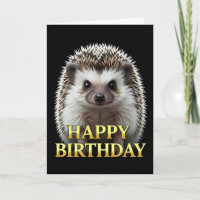 BOLD DISTINCT CLOSEUP HEDGEHOG BIRTHDAY CARD