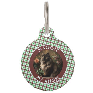 Bold Dog Gift Plaid Pattern Pet Tag