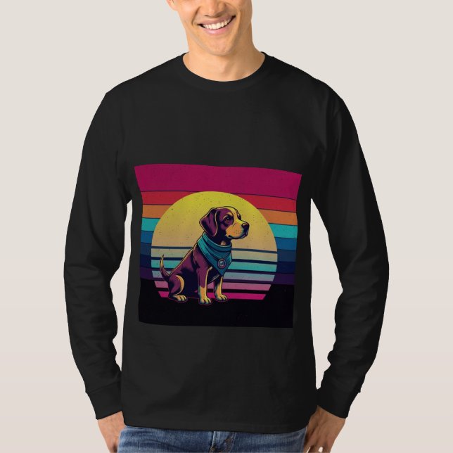 Bold Dog Illustration Pet Lover Tee (Front)